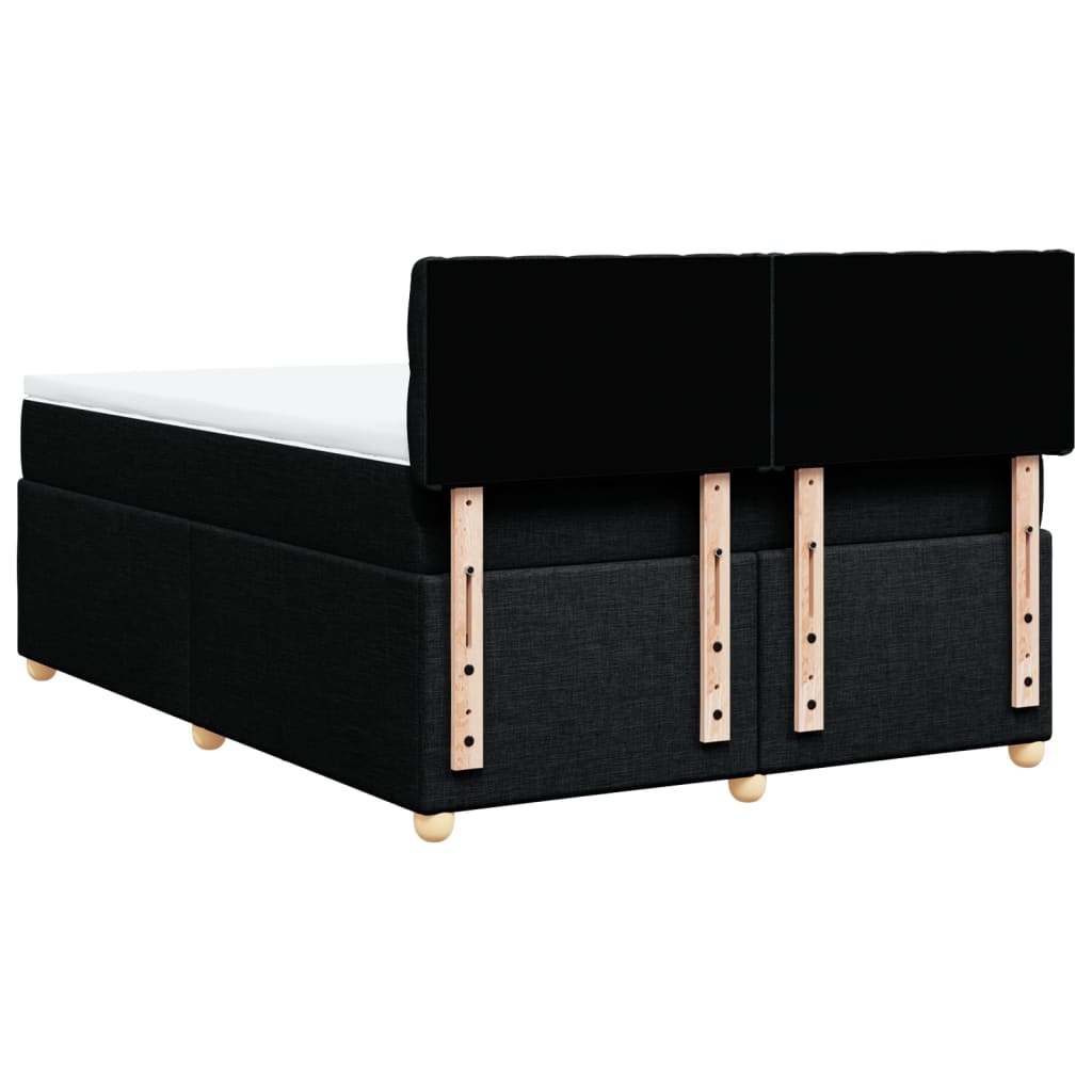 kontinentalseng med madras 140x190 cm stof sort