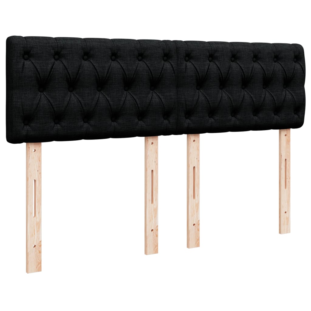 kontinentalseng med madras 140x190 cm stof sort