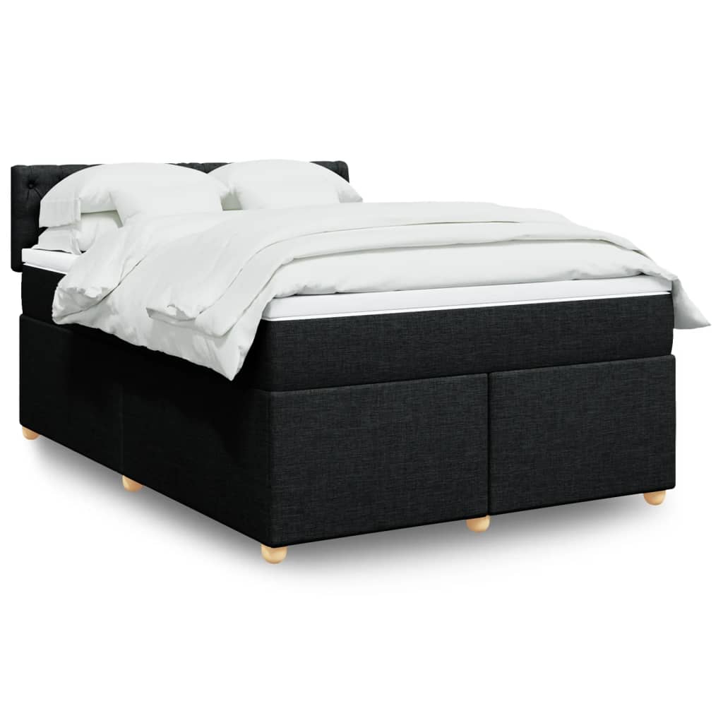 kontinentalseng med madras 140x190 cm stof sort
