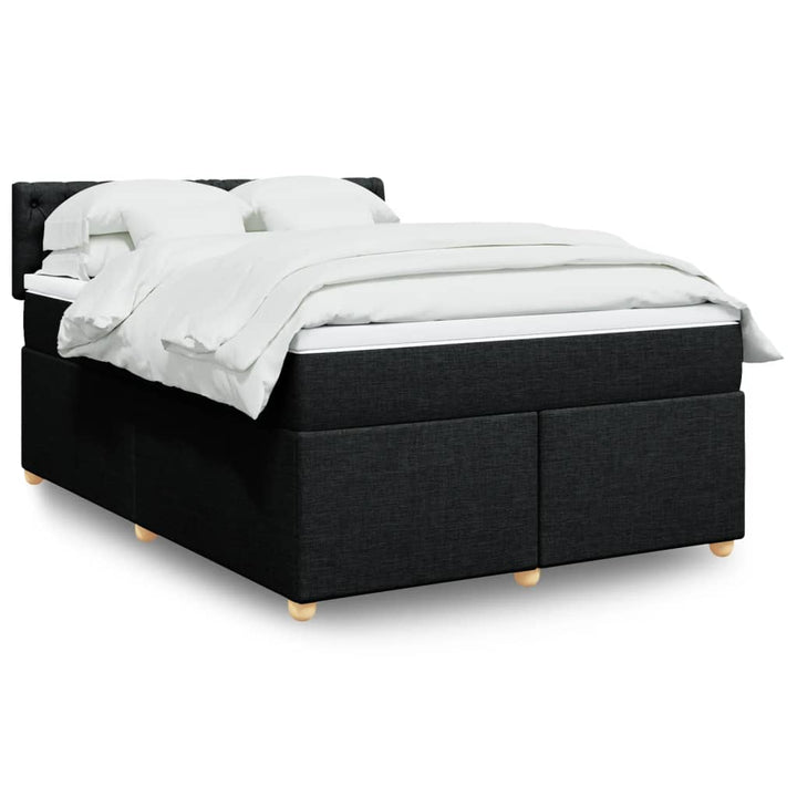 kontinentalseng med madras 140x190 cm stof sort