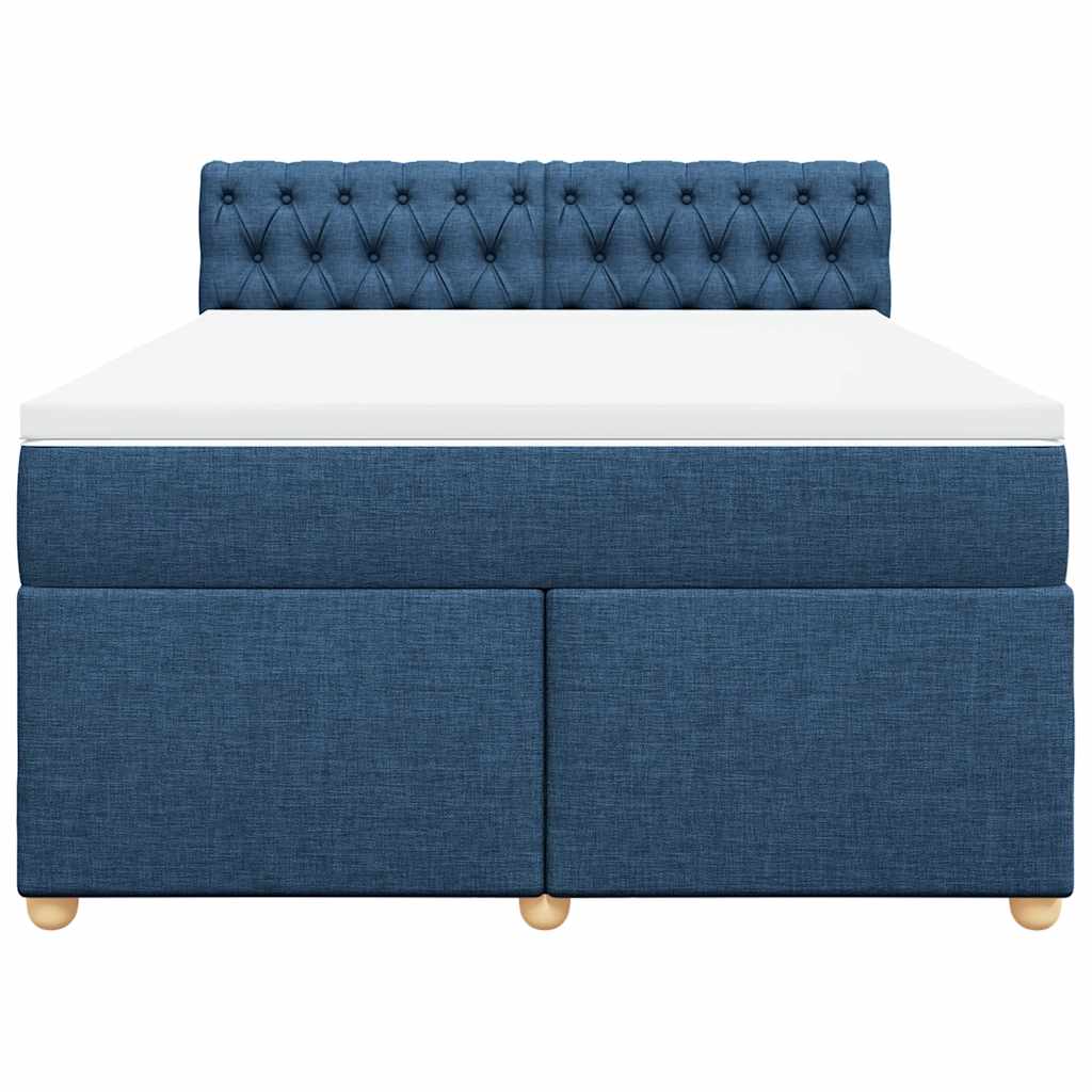 kontinentalseng med madras 140x190 cm stof blå