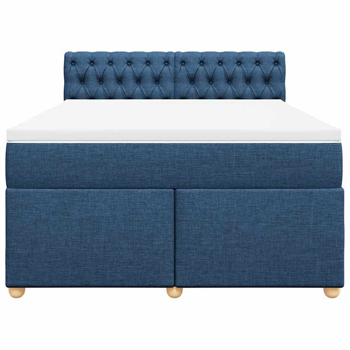 kontinentalseng med madras 140x190 cm stof blå