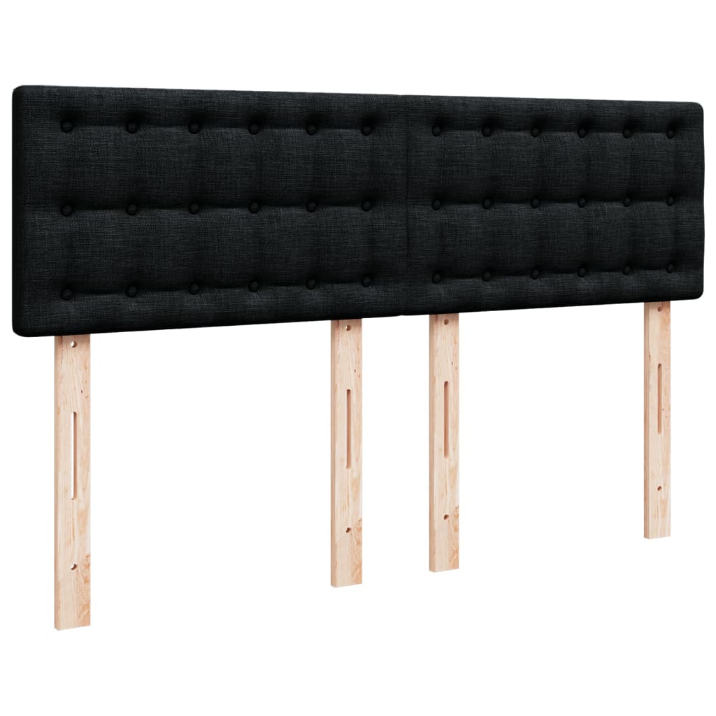 kontinentalseng med madras 140x190 cm stof sort