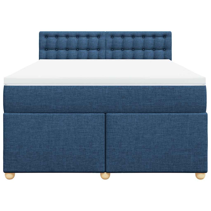 kontinentalseng med madras 140x190 cm stof blå