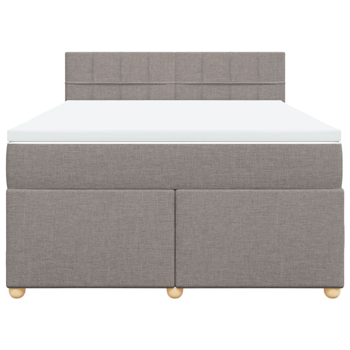 kontinentalseng med madras 140x200 cm stof gråbrun