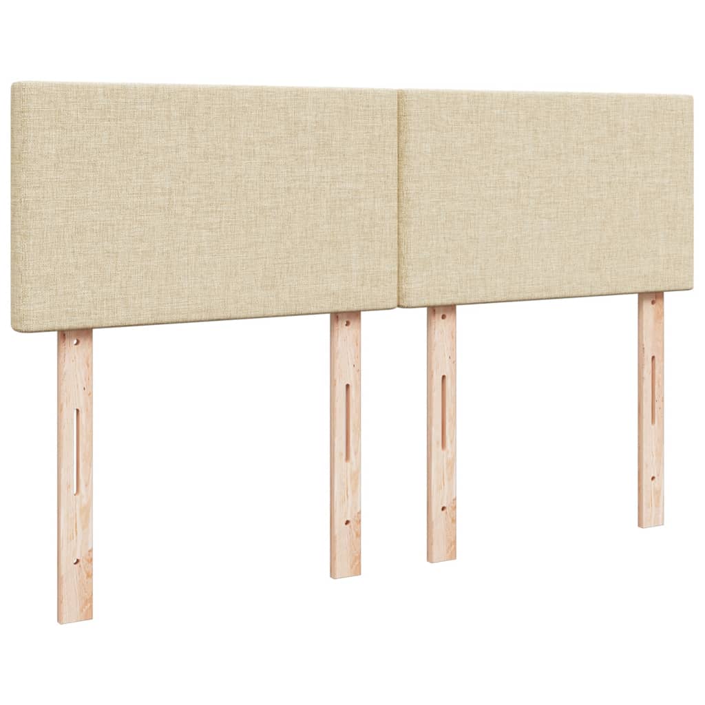 kontinentalseng med madras 160x200 cm stof cremefarvet