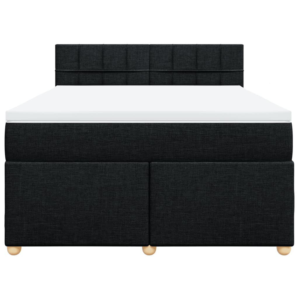 kontinentalseng med madras 160x200 cm stof sort