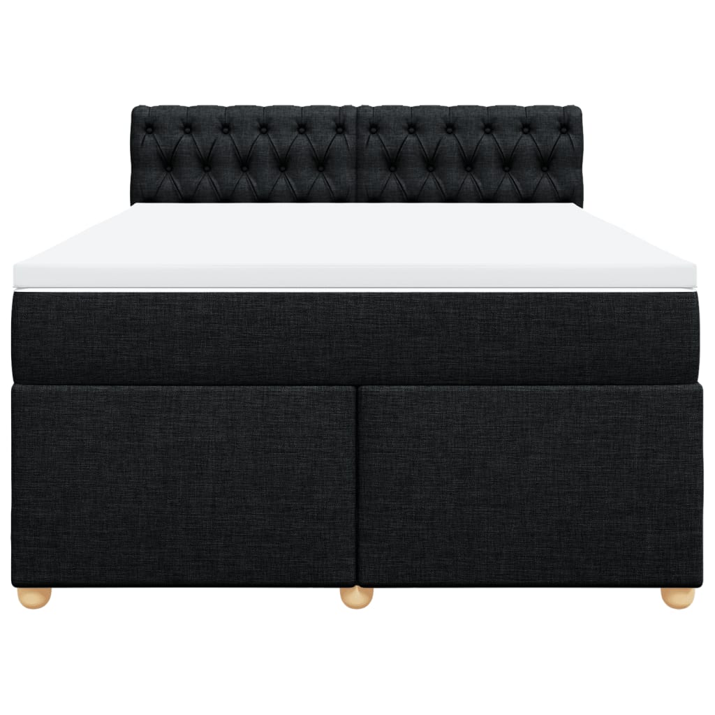 kontinentalseng med madras 160x200 cm stof sort