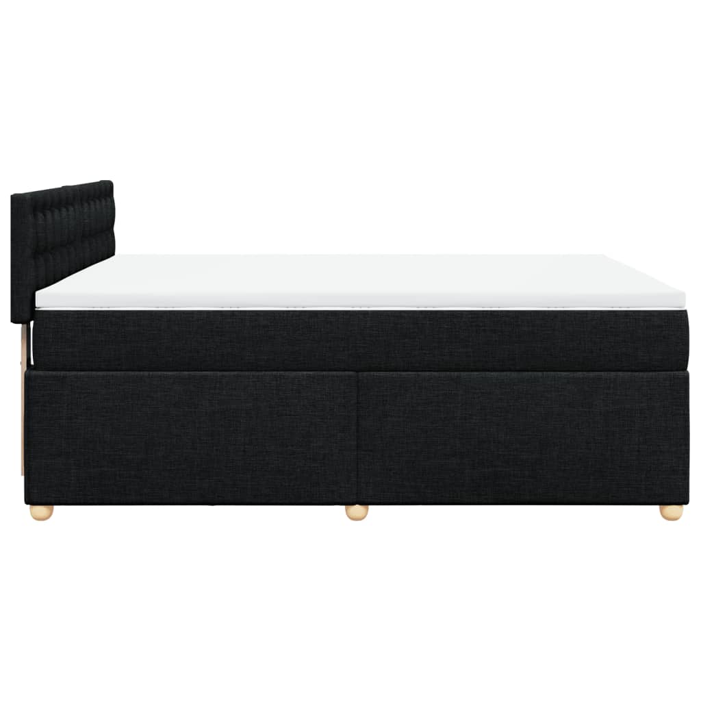 kontinentalseng med madras 160x200 cm stof sort