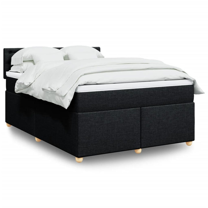 kontinentalseng med madras 160x200 cm stof sort