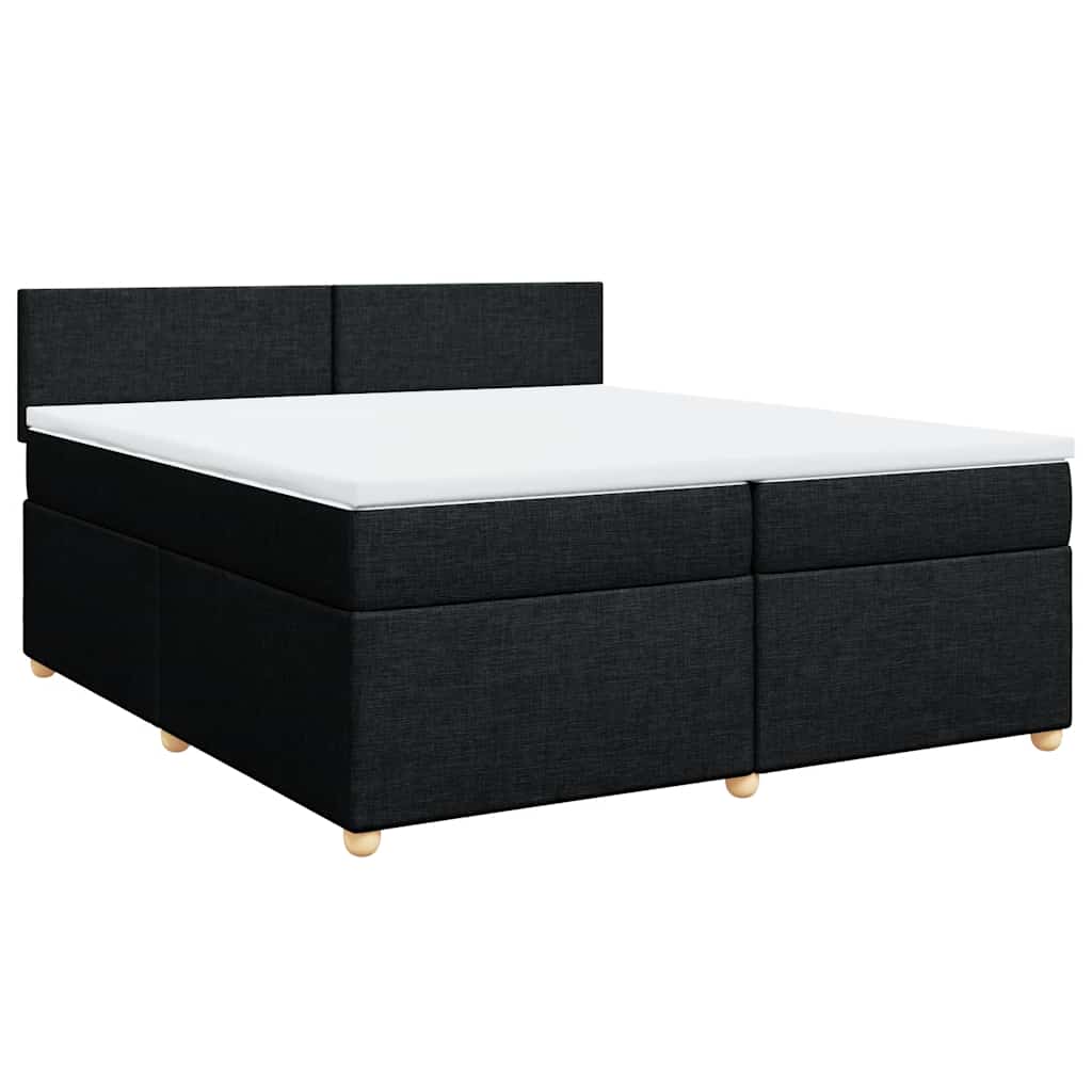 kontinentalseng med madras 200x200 cm stof sort