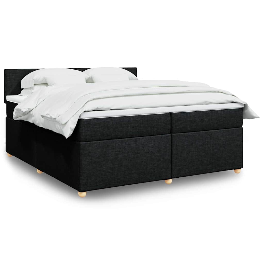 kontinentalseng med madras 200x200 cm stof sort