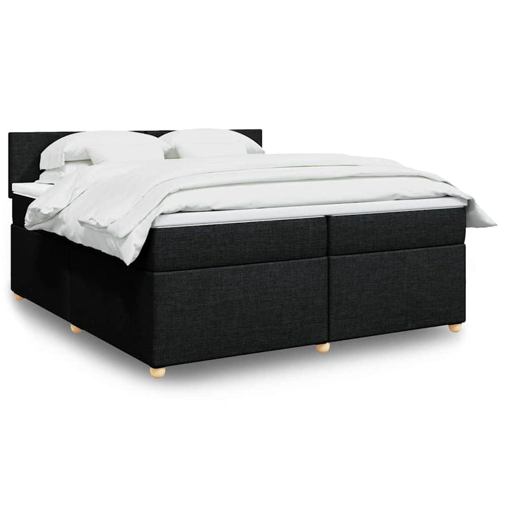kontinentalseng med madras 200x200 cm stof sort