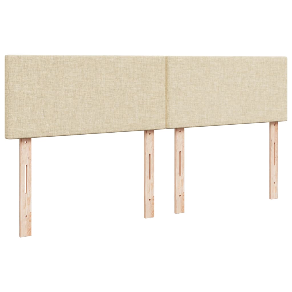 kontinentalseng med madras 200x200 cm stof cremefarvet