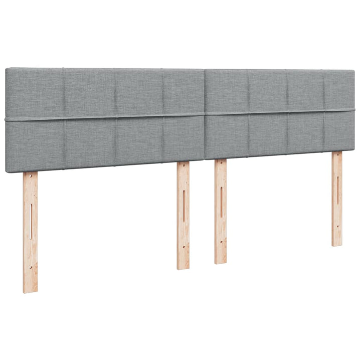 kontinentalseng med madras 200x200 cm stof lysegrå