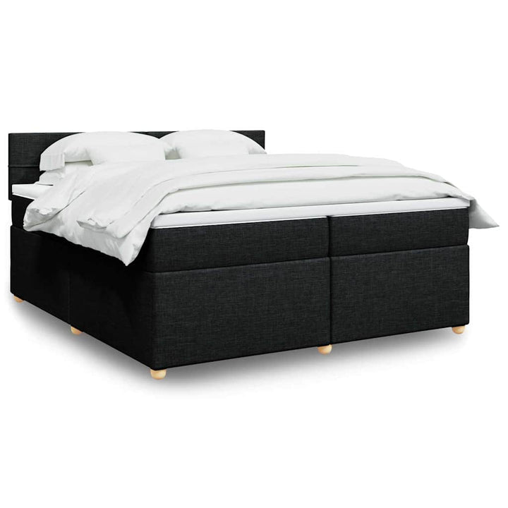 kontinentalseng med madras 200x200 cm stof sort
