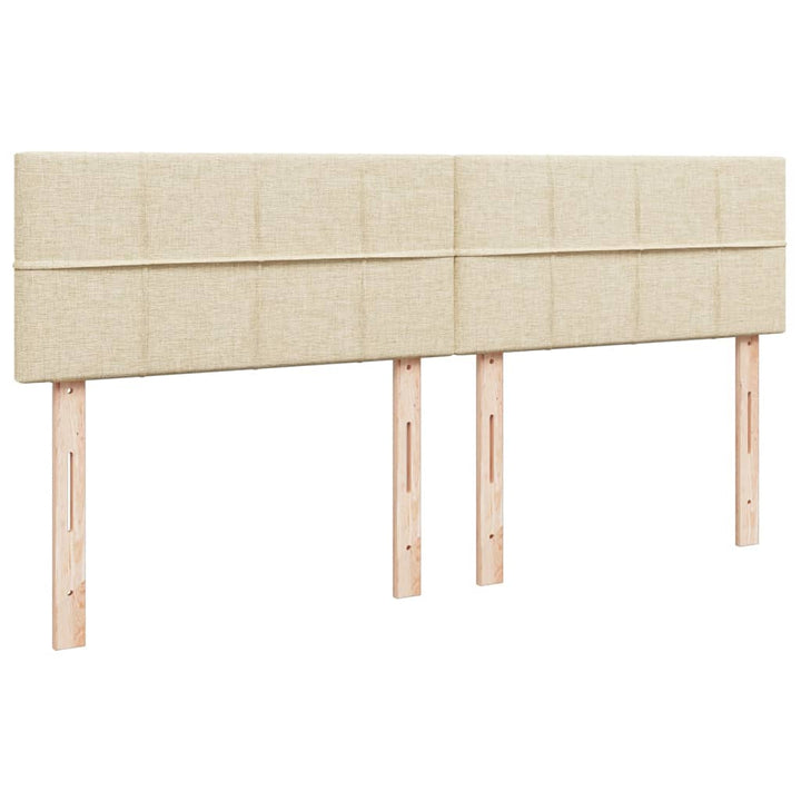 kontinentalseng med madras 200x200 cm stof cremefarvet