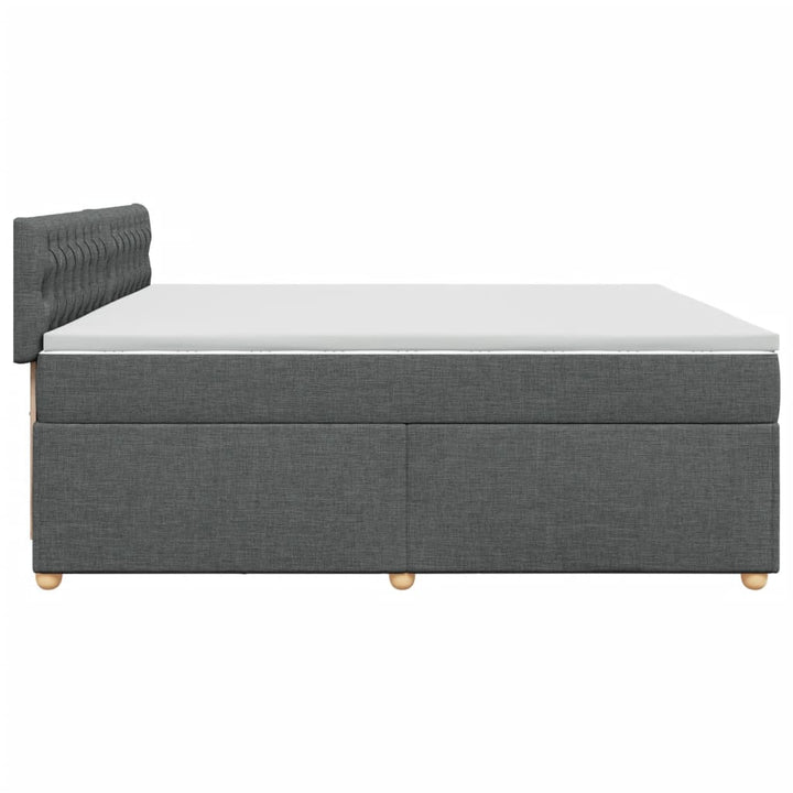 kontinentalseng med madras 200x200 cm stof mørkegrå