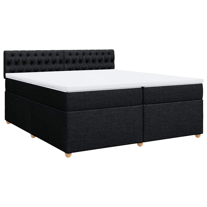 kontinentalseng med madras 200x200 cm stof sort