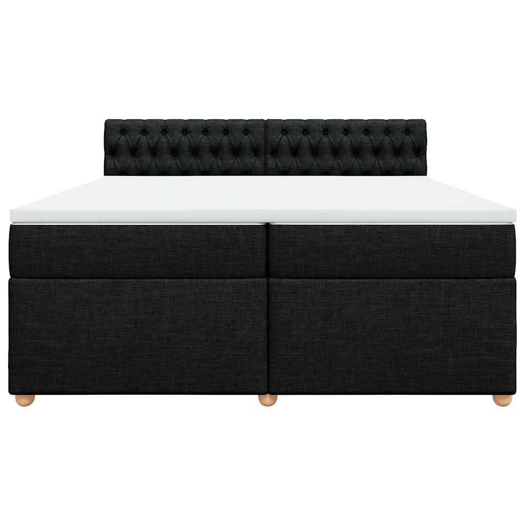 kontinentalseng med madras 200x200 cm stof sort