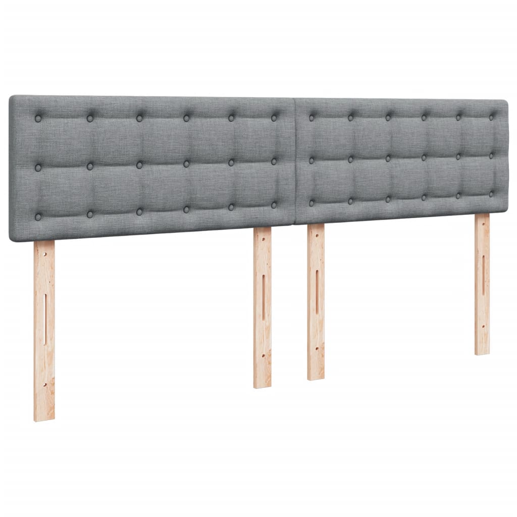kontinentalseng med madras 200x200 cm stof lysegrå