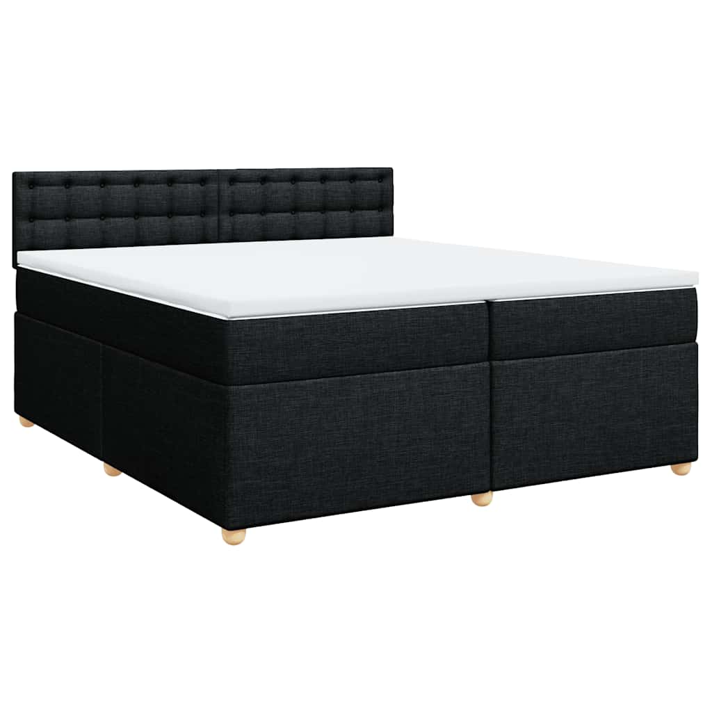 kontinentalseng med madras 200x200 cm stof sort
