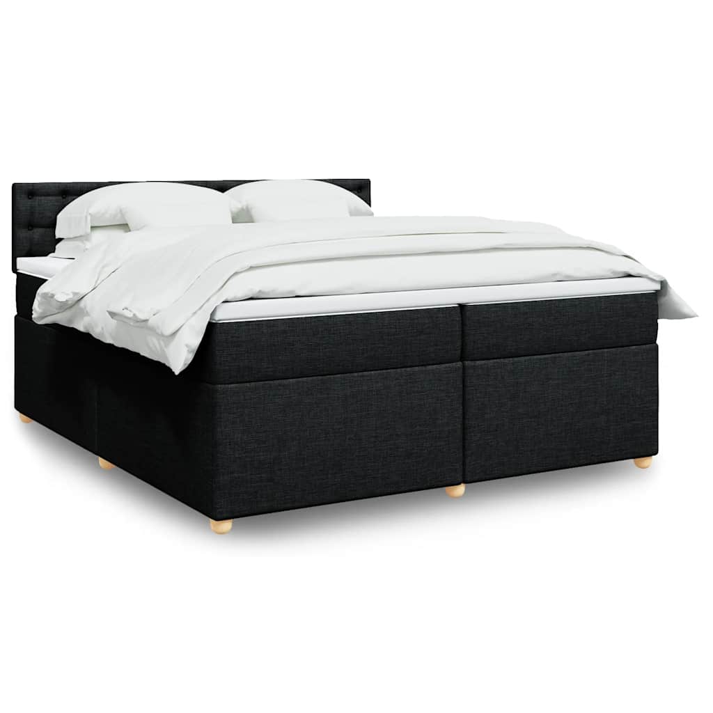 kontinentalseng med madras 200x200 cm stof sort