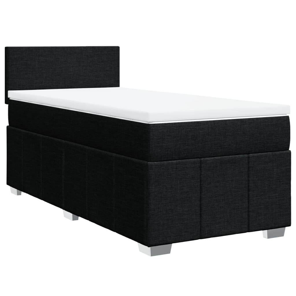 kontinentalseng med madras 80x200 cm stof sort