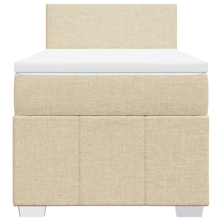 kontinentalseng med madras 80x200 cm stof cremefarvet