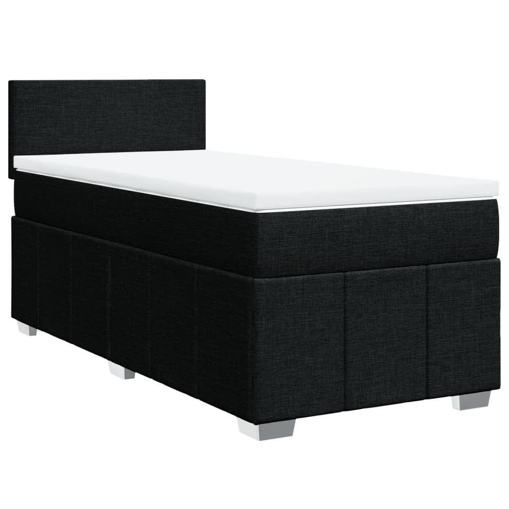 kontinentalseng med madras 90x190 cm stof sort