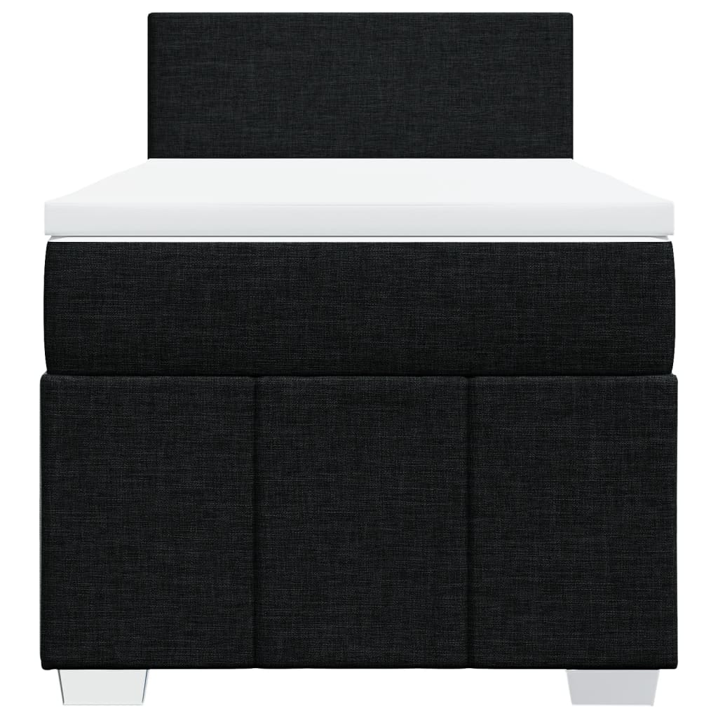 kontinentalseng med madras 90x190 cm stof sort