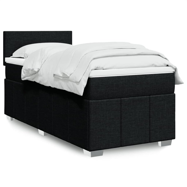 kontinentalseng med madras 90x190 cm stof sort