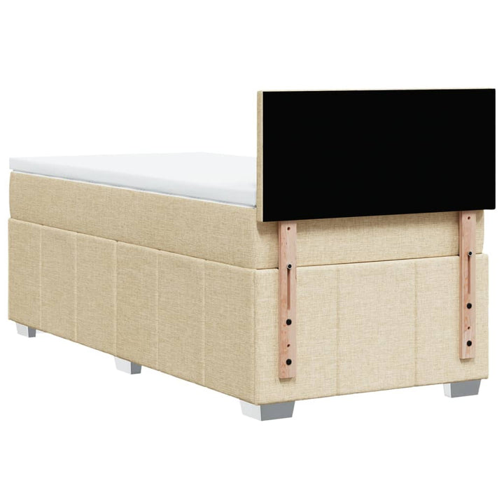 kontinentalseng med madras 90x190 cm stof cremefarvet