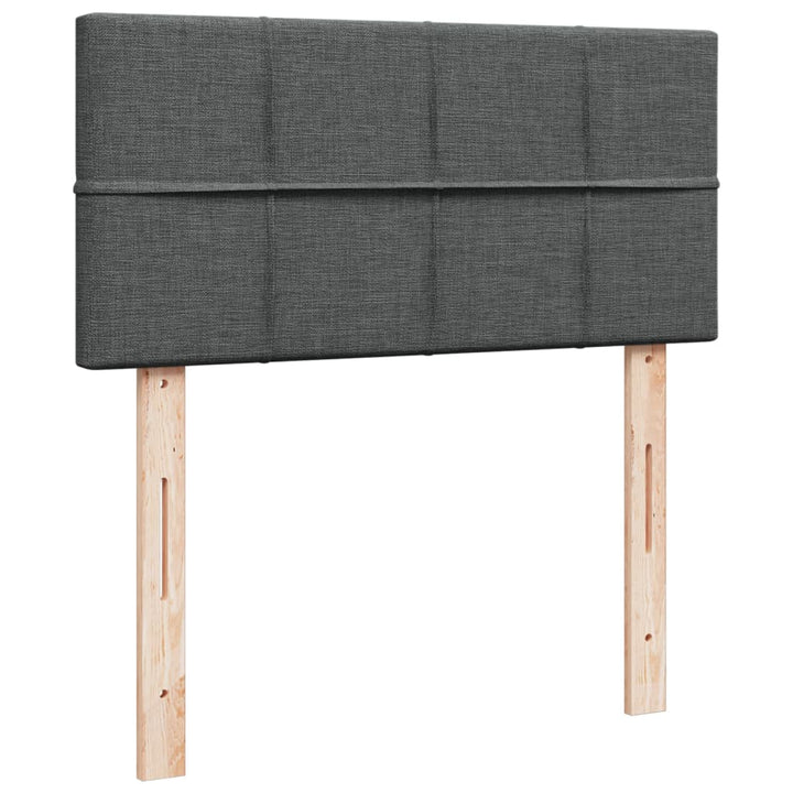 kontinentalseng med madras 90x190 cm stof mørkegrå