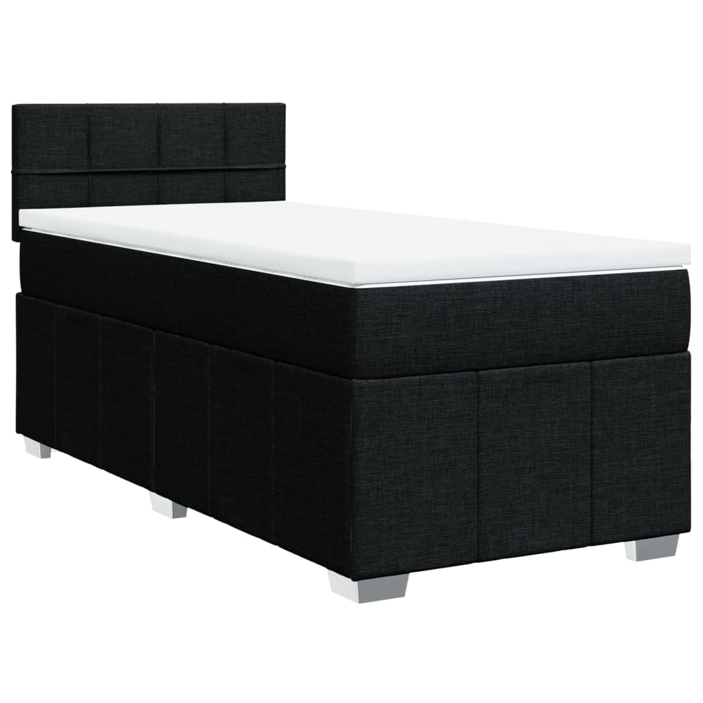 kontinentalseng med madras 90x190 cm stof sort