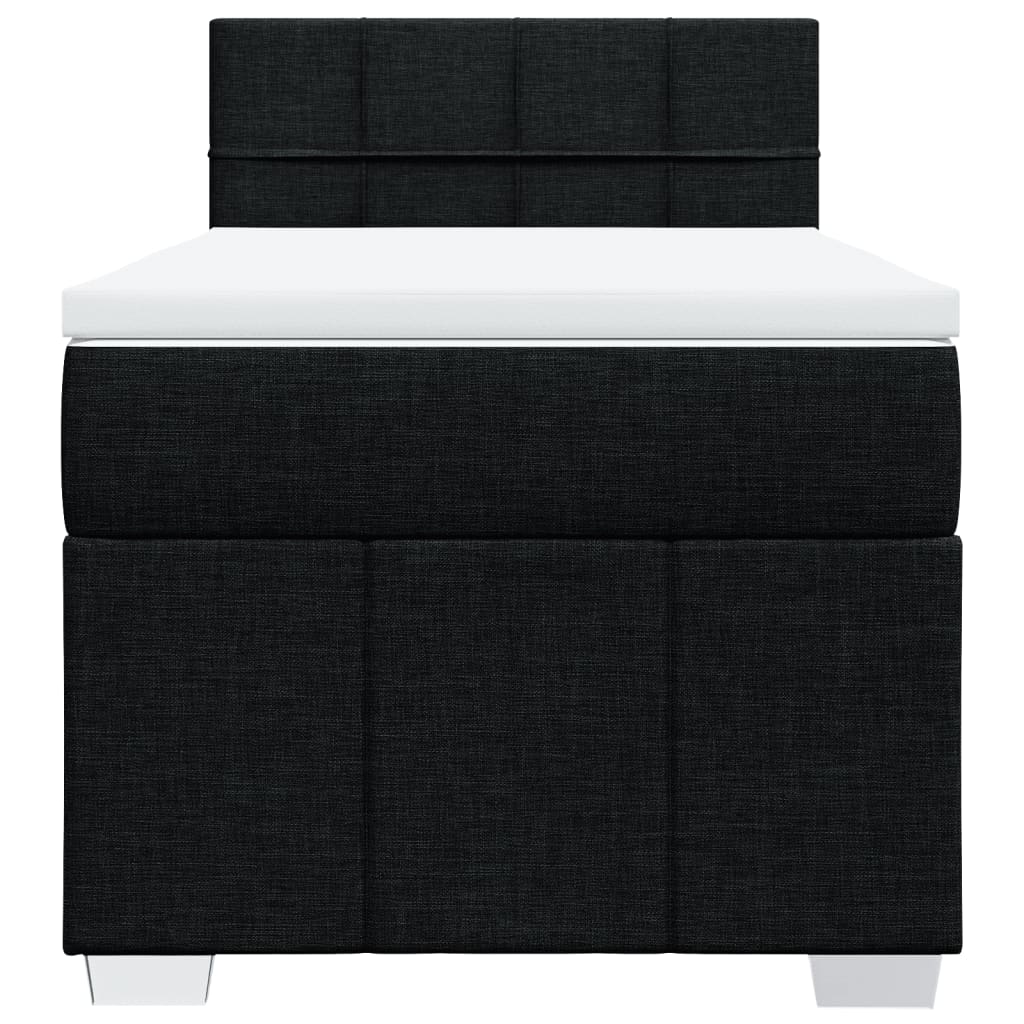 kontinentalseng med madras 90x190 cm stof sort