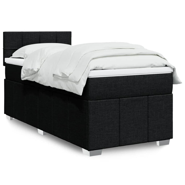 kontinentalseng med madras 90x190 cm stof sort