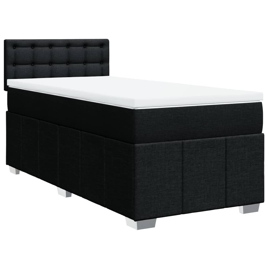 kontinentalseng med madras 90x190 cm stof sort