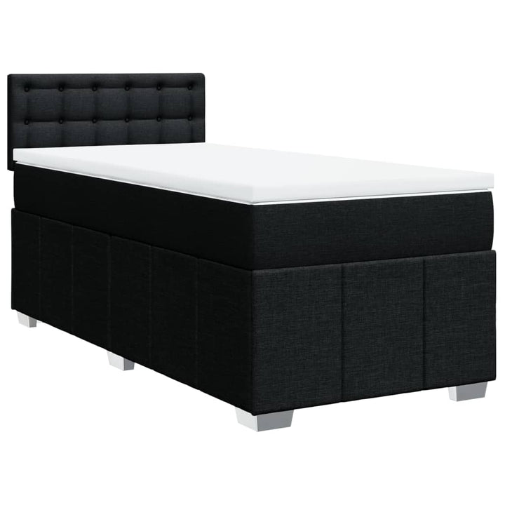 kontinentalseng med madras 90x190 cm stof sort