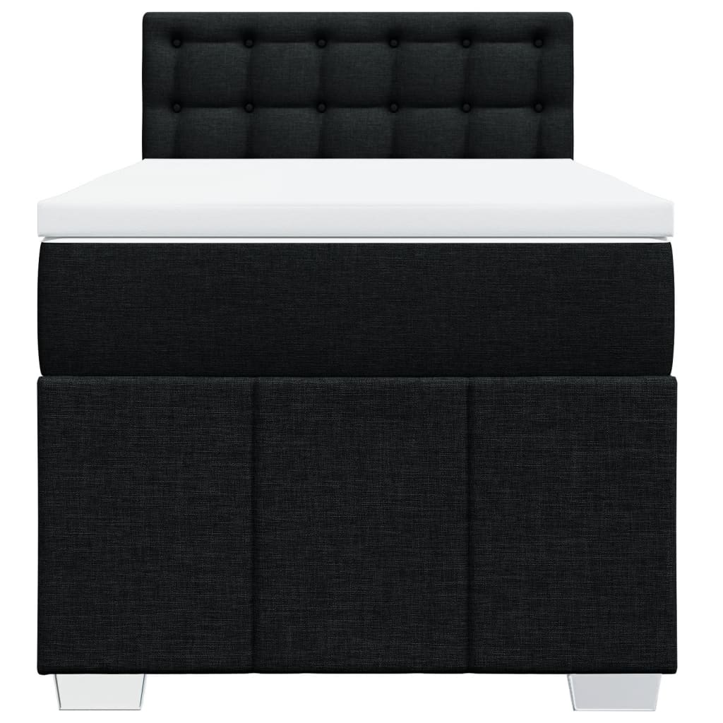 kontinentalseng med madras 90x190 cm stof sort