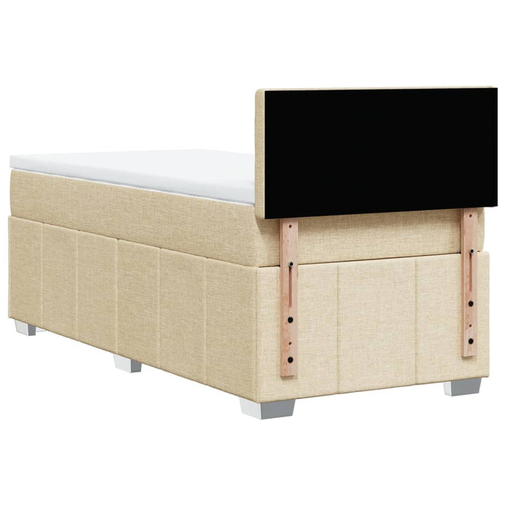 kontinentalseng med madras 90x190 cm stof cremefarvet