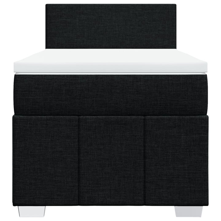kontinentalseng med madras 90x200 cm stof sort