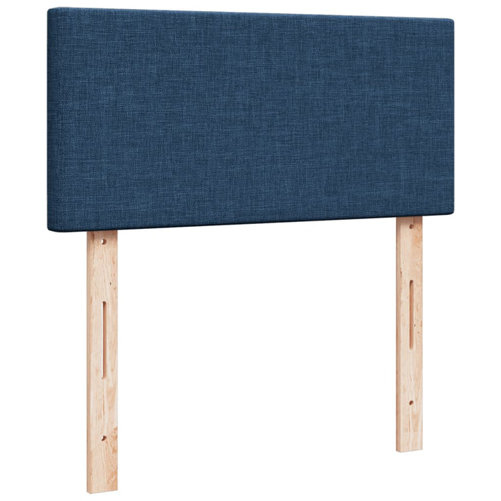 kontinentalseng med madras 90x200 cm stof blå