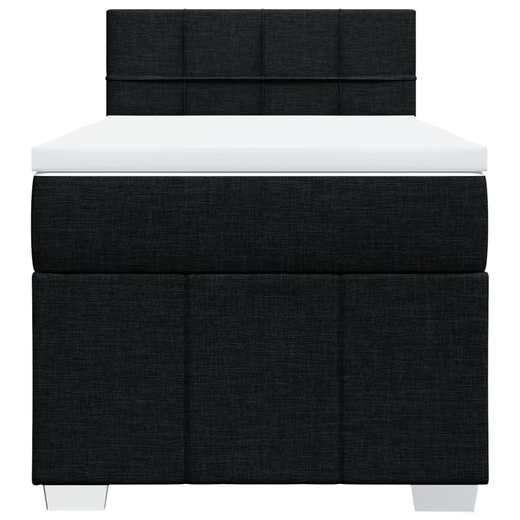 kontinentalseng med madras 90x200 cm stof sort