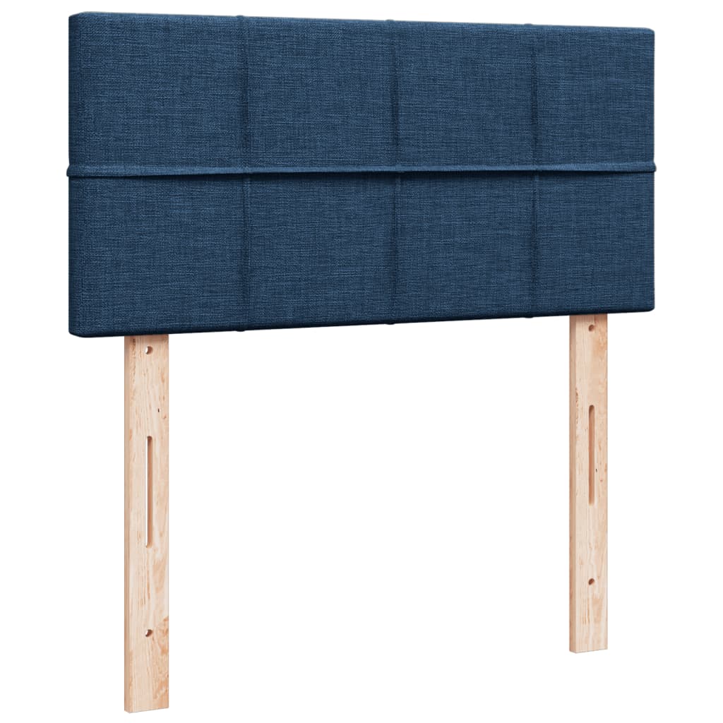 kontinentalseng med madras 90x200 cm stof blå