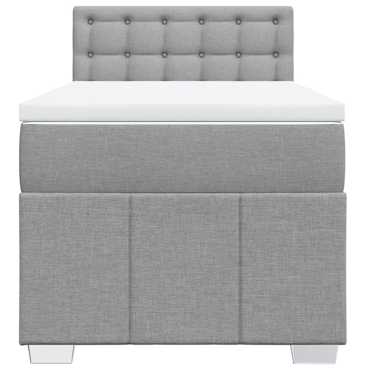 kontinentalseng med madras 90x200 cm stof lysegrå
