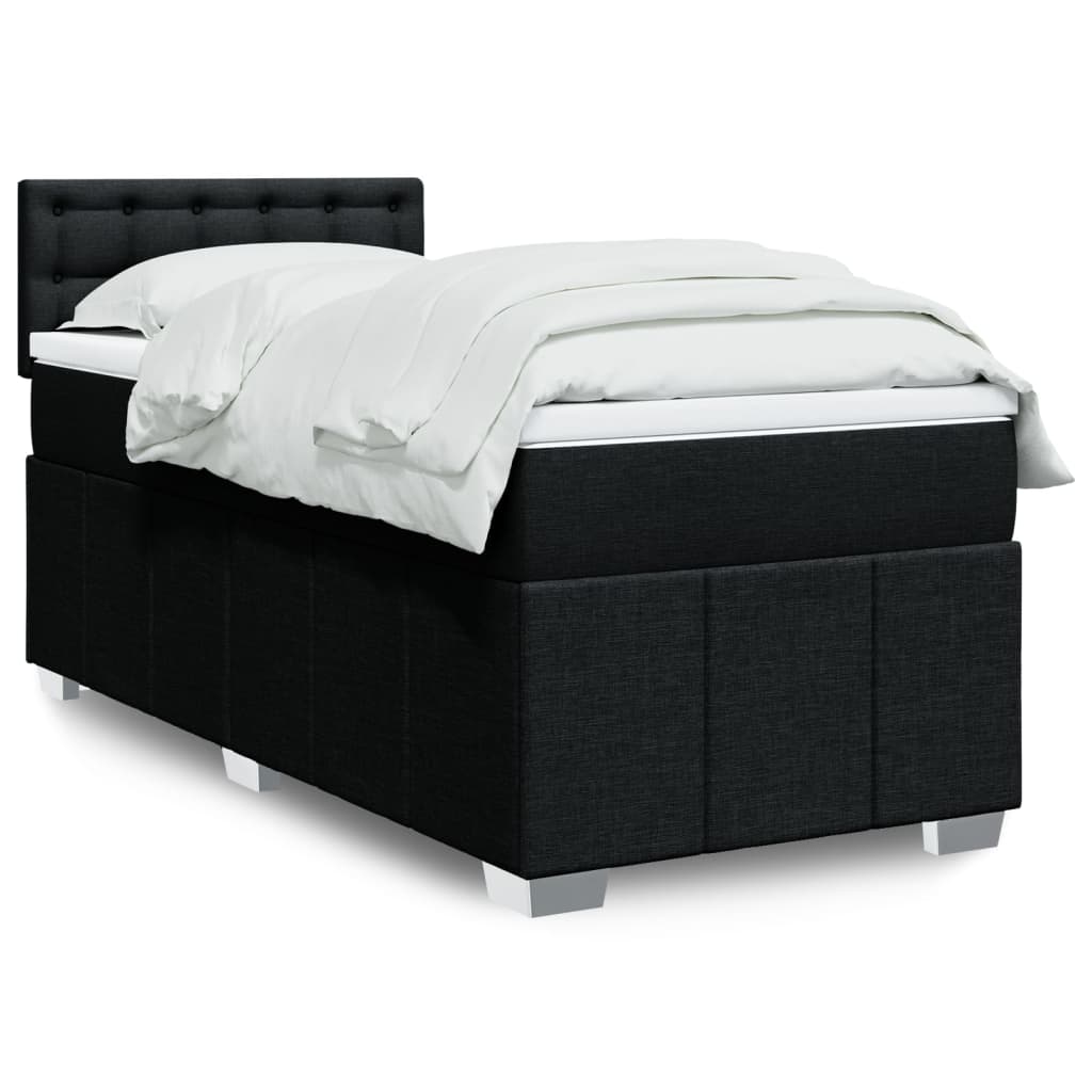 kontinentalseng med madras 90x200 cm stof sort