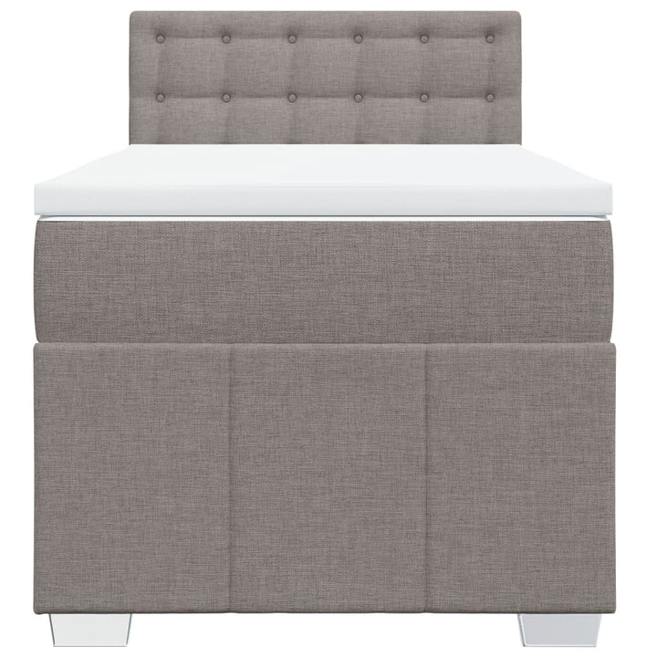 kontinentalseng med madras 90x200 cm stof gråbrun
