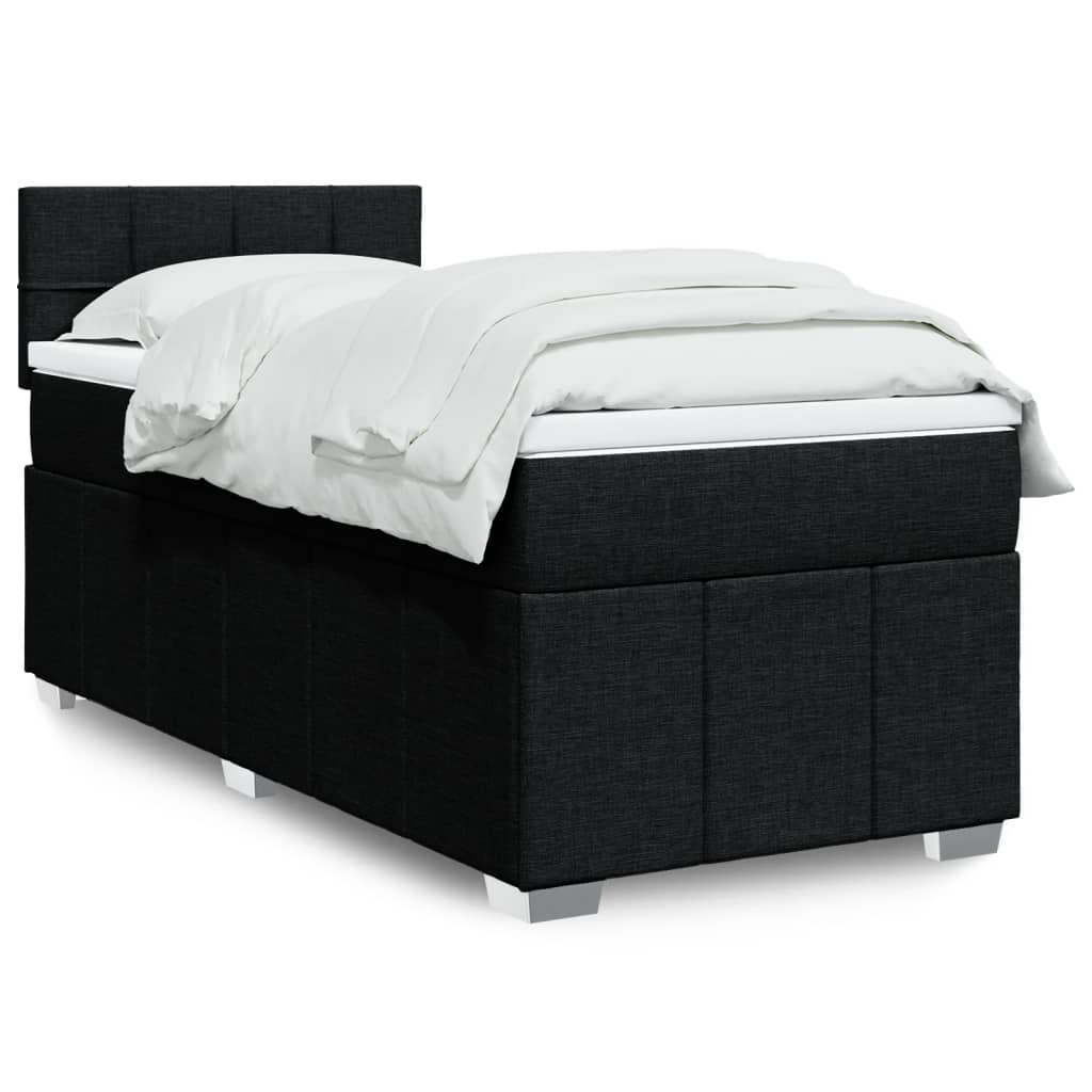 kontinentalseng med madras 100x200 cm stof sort