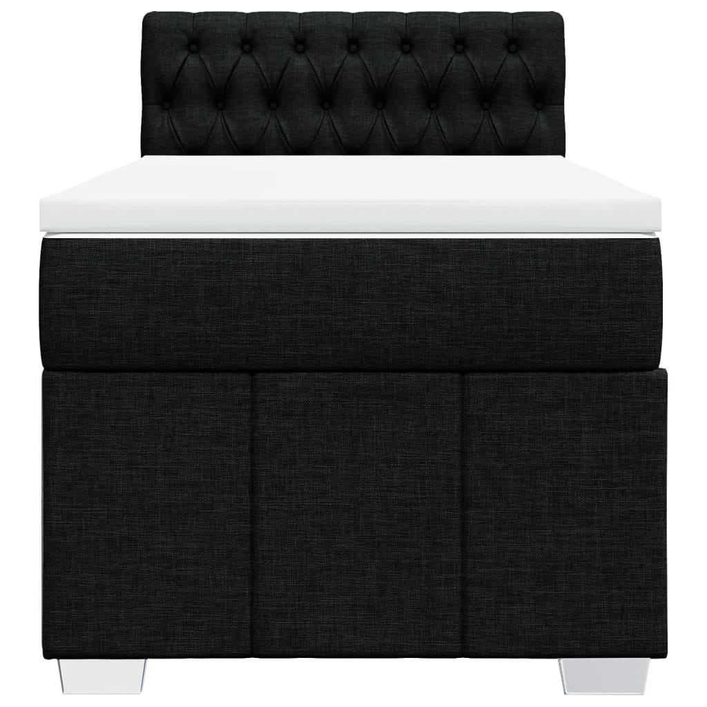 kontinentalseng med madras 100x200 cm stof sort